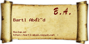 Bartl Abád névjegykártya